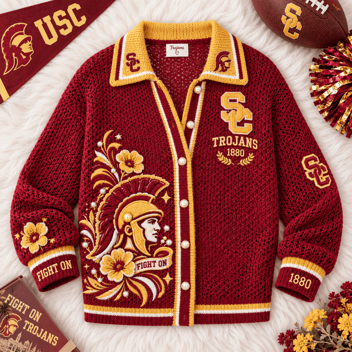 USC Women’s Open-Knit Cardigan HTTT
