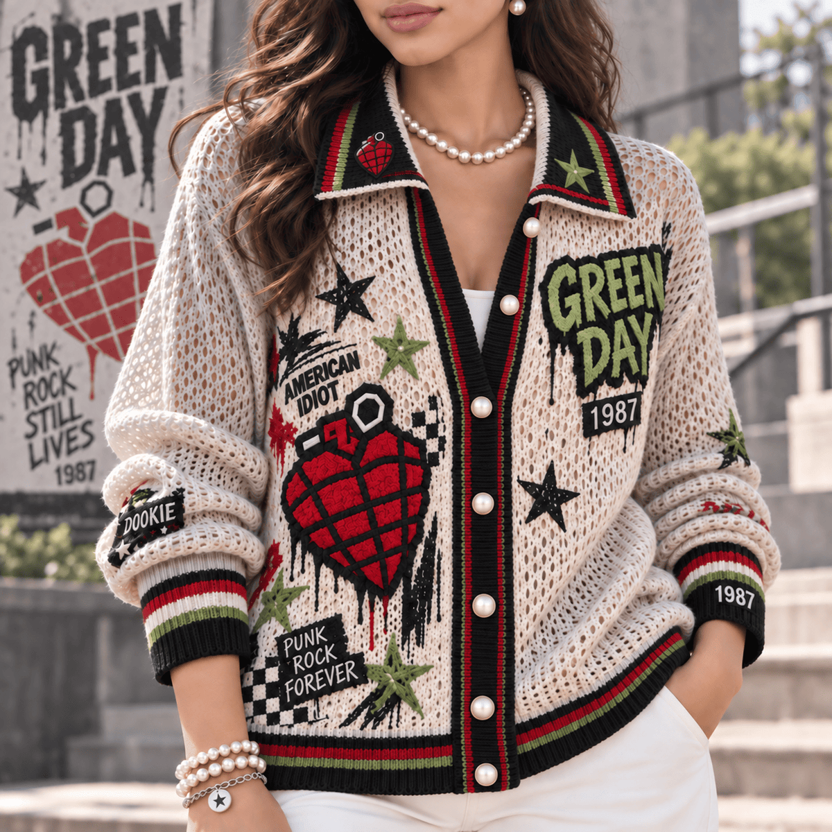 GRD Women’s Open-Knit Cardigan DNBN