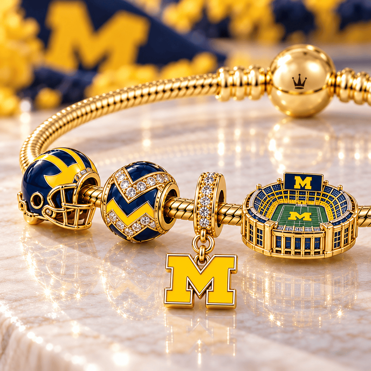 MWR Gold Charm Bracelet Set NHVH
