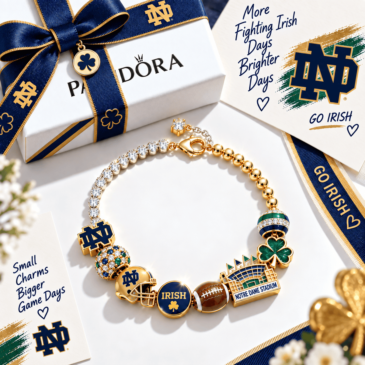 NDFI Gold Charm Bracelet Set BMD
